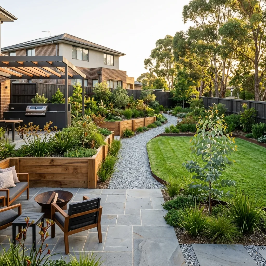 Complete backyard landscaping project in Melbourne